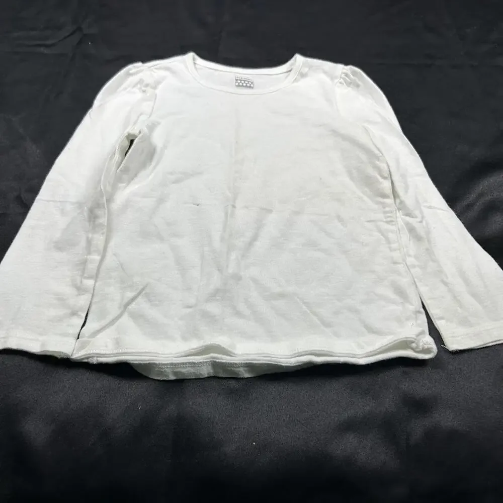 Old Navy Girls 4T White Long Sleeve Shirt Basic Top‎